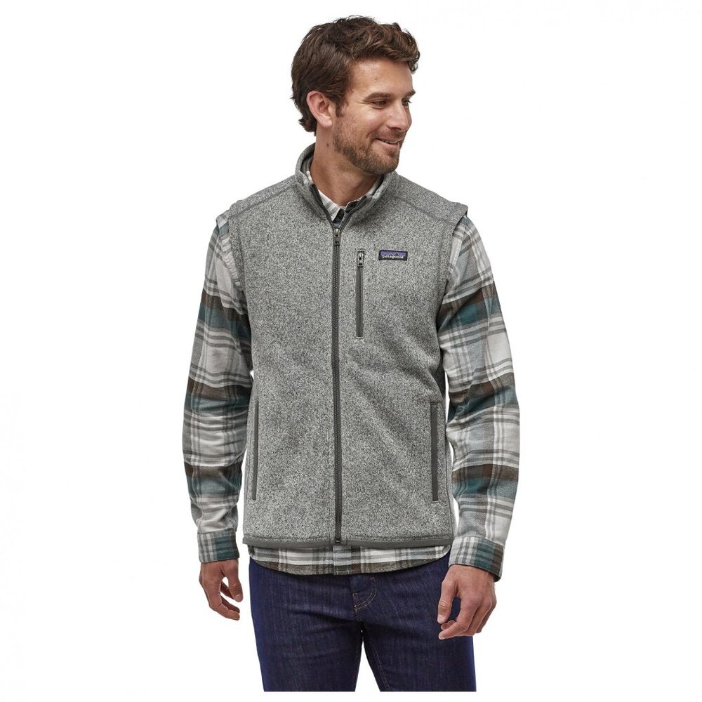 Patagonia Men's Gray Better Heather Sleeveless Mock Neck Full Zip Sweater Size M